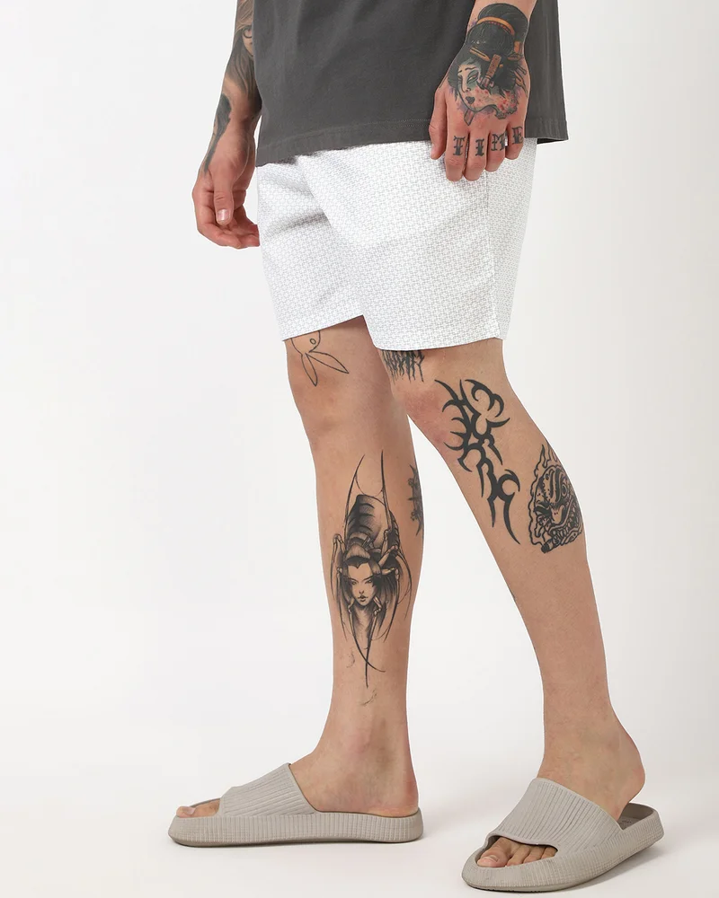 bewakoof Men's White All Over Printed Boxers